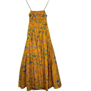 S/W/F Bandeau Spaghetti Strap Maxi Dress Gaudi Size Large Cotton NWT $399 Retail